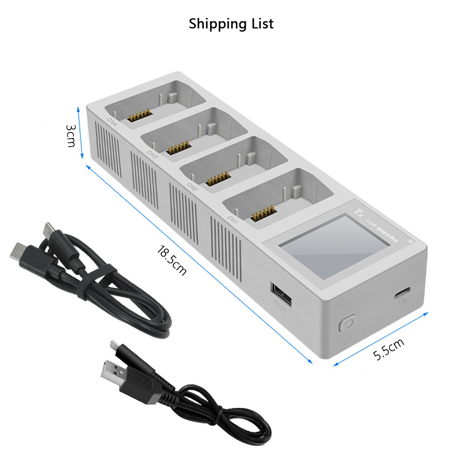 For DJI Mini 3 Pro Battery 3950mAh Mini 3 4-Way Battery Charger for DJI Mini 3/Mini 3 Pro Accessories