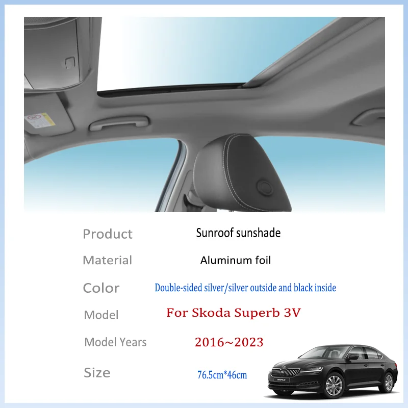 For Skoda Superb 3V 2016~2023 2019 2021 MK3 Auto Sunroof Sunshade Car Sun Shades CoverProtector Anti-UV Heat Isolate Accessories