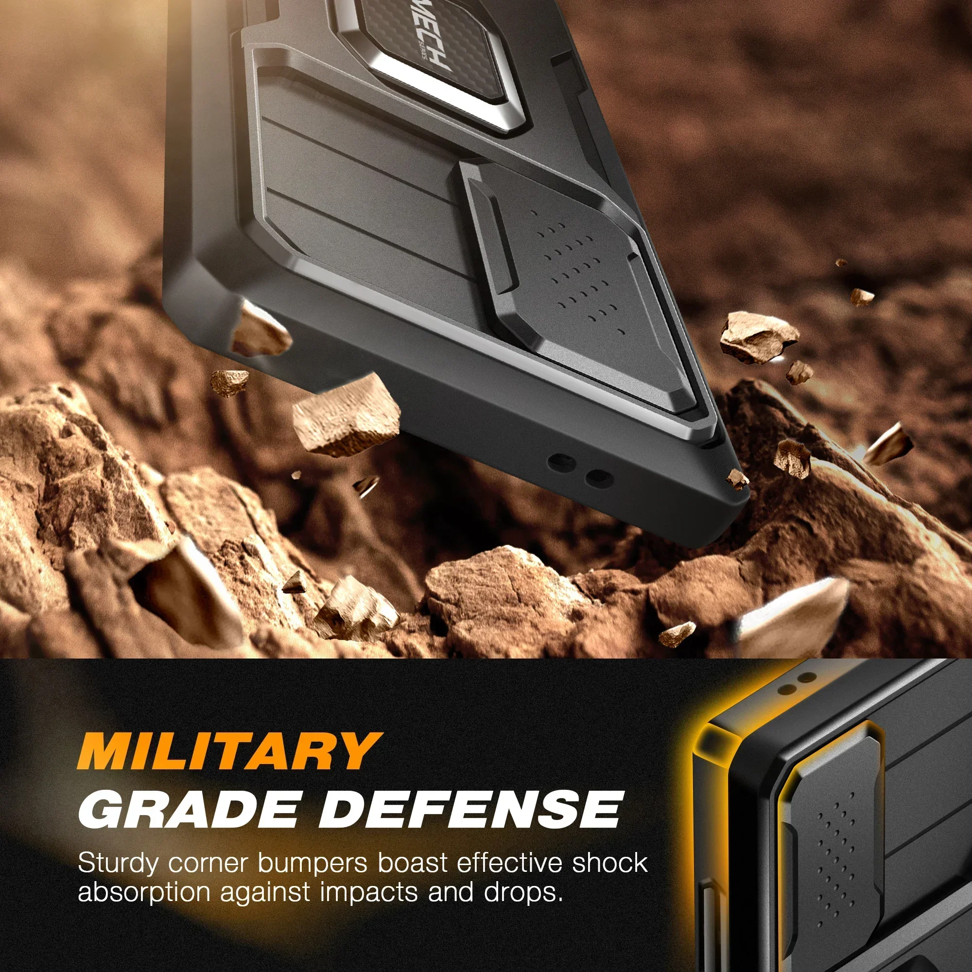 For Samsung Galaxy S24 Ultra Case Full-Body Shockproof with Ring Holder Built-in Front Frame Screen Protector Slide Camera cover