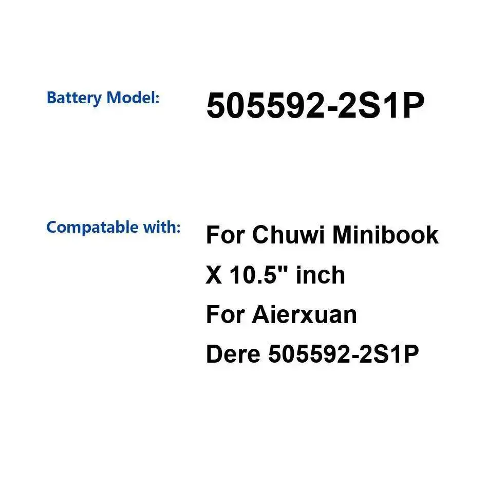 

Laptop Battery High Capacity For Chuwi Minibook X 10.5" Inch Aierxuan Dere 505592-2S1P 3800Mah