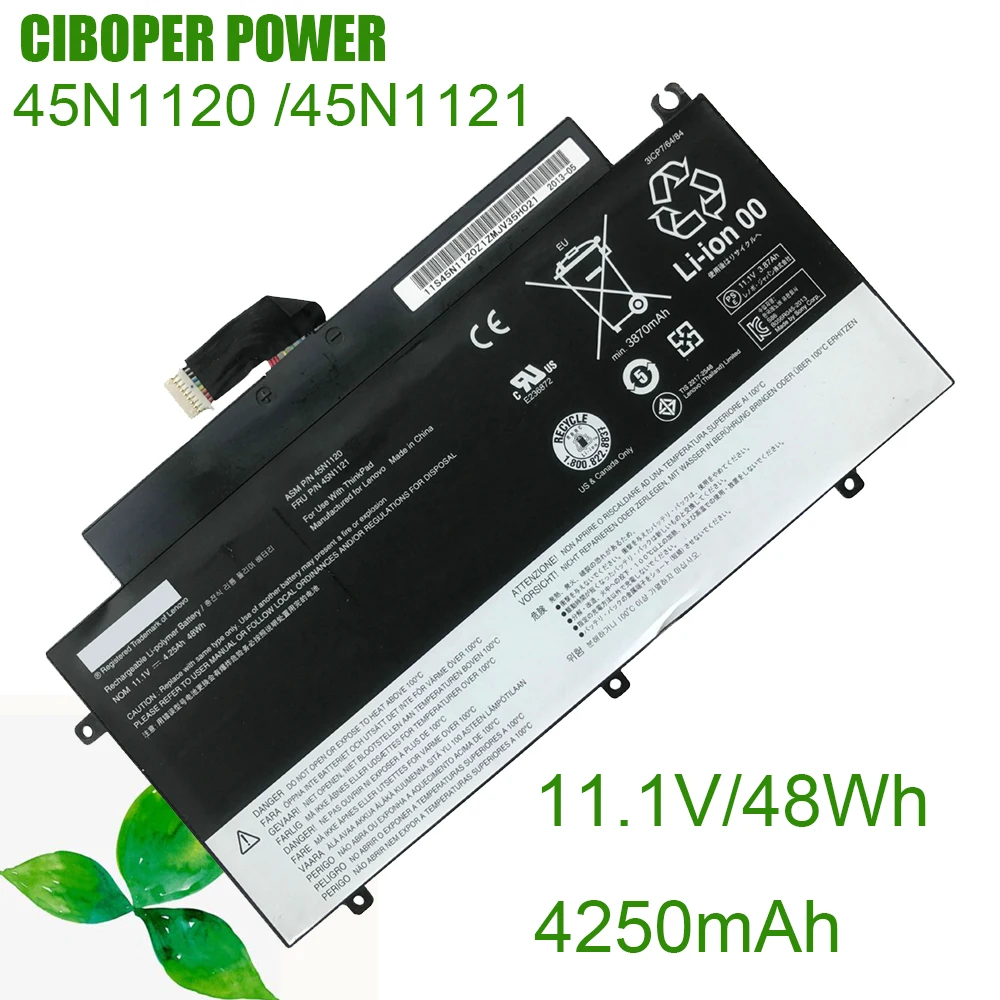 

CP Laptop Battery 45N1120 45N1121 11.1V/48Wh/4250mAh 45N1122 45N1123 For ThinkPad T431s Series Tablet PC