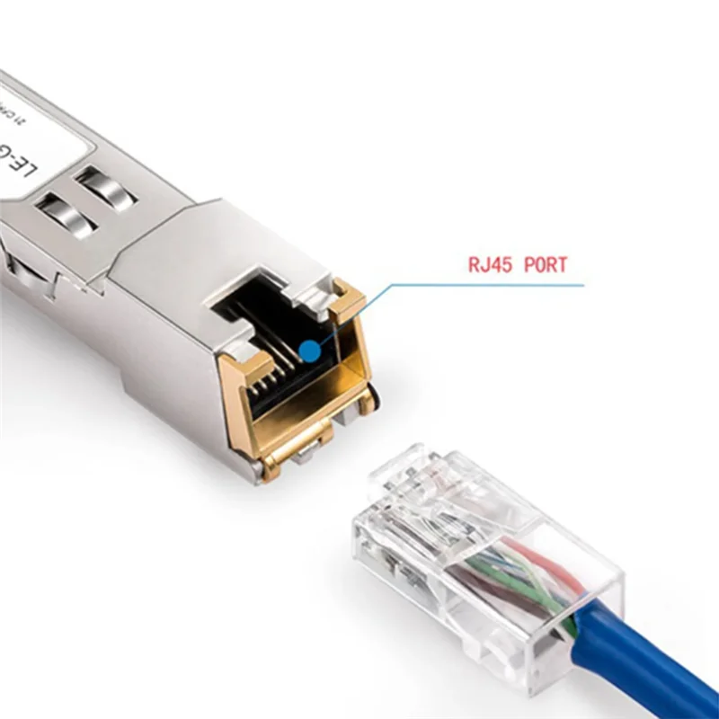 

A19E-1Pcs SFP Module RJ45 Switch Gbic 10/100/1000 Connector SFP Copper RJ45 SFP Module Gigabit Ethernet Port