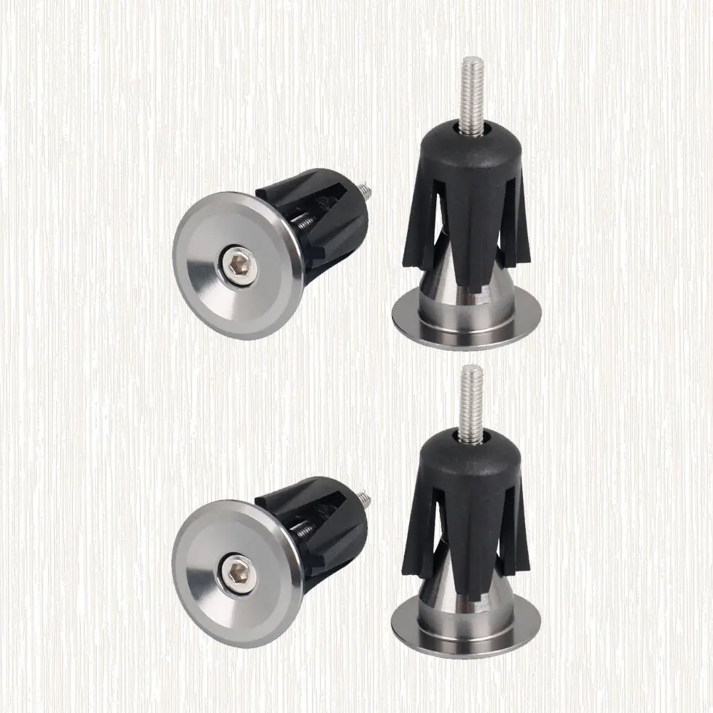 

2Pair Aluminum Alloy Bike Handlebar Cap Cnc Lightweight Durable End Plugs Grip Covers Replacement Silver