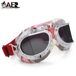 Retro Motorbike Helmet Goggles Glasses Jet Vintage Moto Classical Motorcycle Pilot Goggles Bike UV Protection ATV