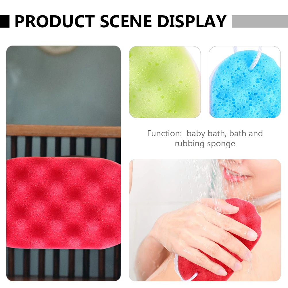 

6pcs Shower Pouf Bath Sponge Scrubber Exfoliating Cleaning Sponge For Body Dandruff Removal Lightweight Travel Hanging Rope