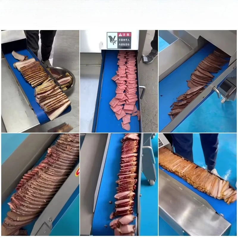 Multi-Function Full Automatic High Efficiency Automatic Cooked Beef Pork Meat Cutting Machinecheese Ham Sausage Meat Slicer