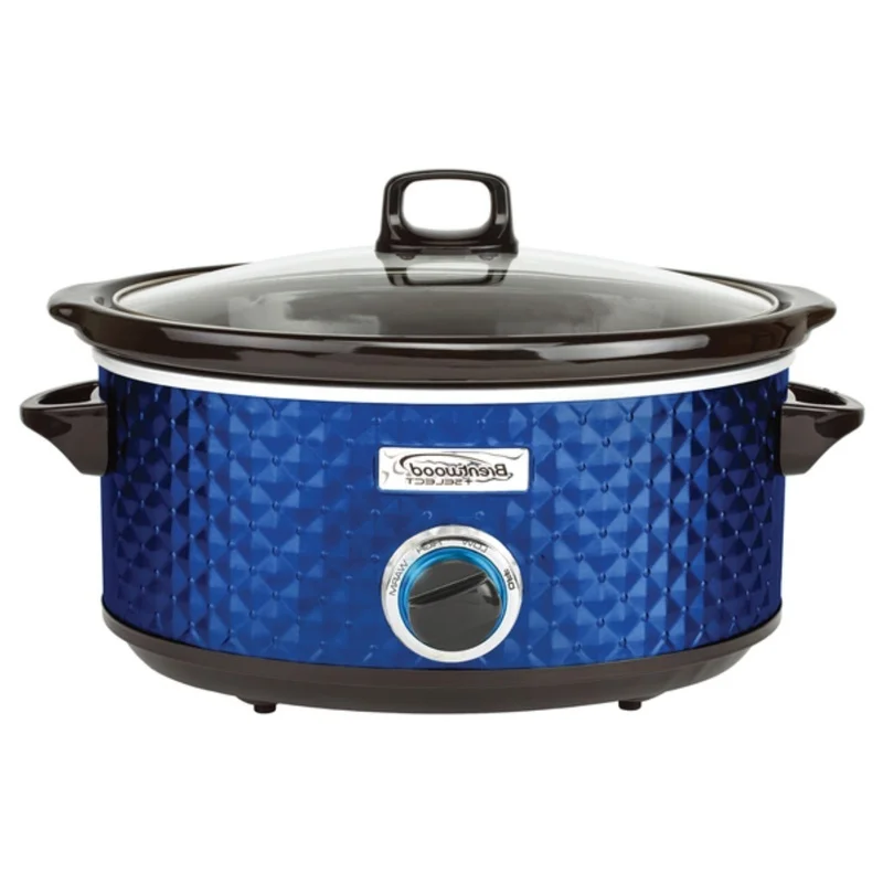 

7Qt Slow Cooker Ceramic Pot Tempered Glass Lid 3 Settings Removable Dishwasher Safe Modern Design Meal Prep Dinner Parties