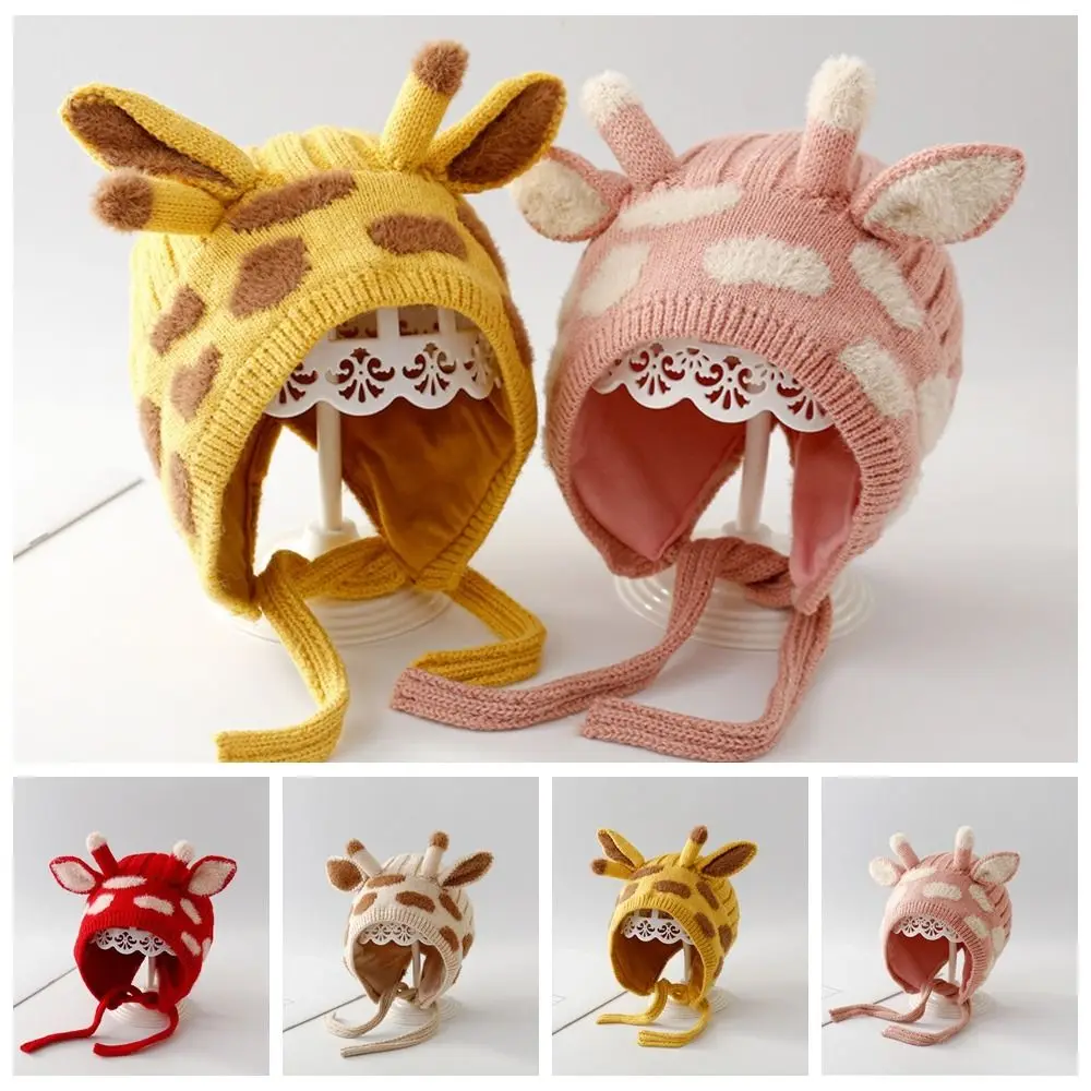 

Cute Cotton Baby Cap Windproof Warm Cartoon Baby Hat Thickening Cartoon Girl's Ear Protection Cap Winter