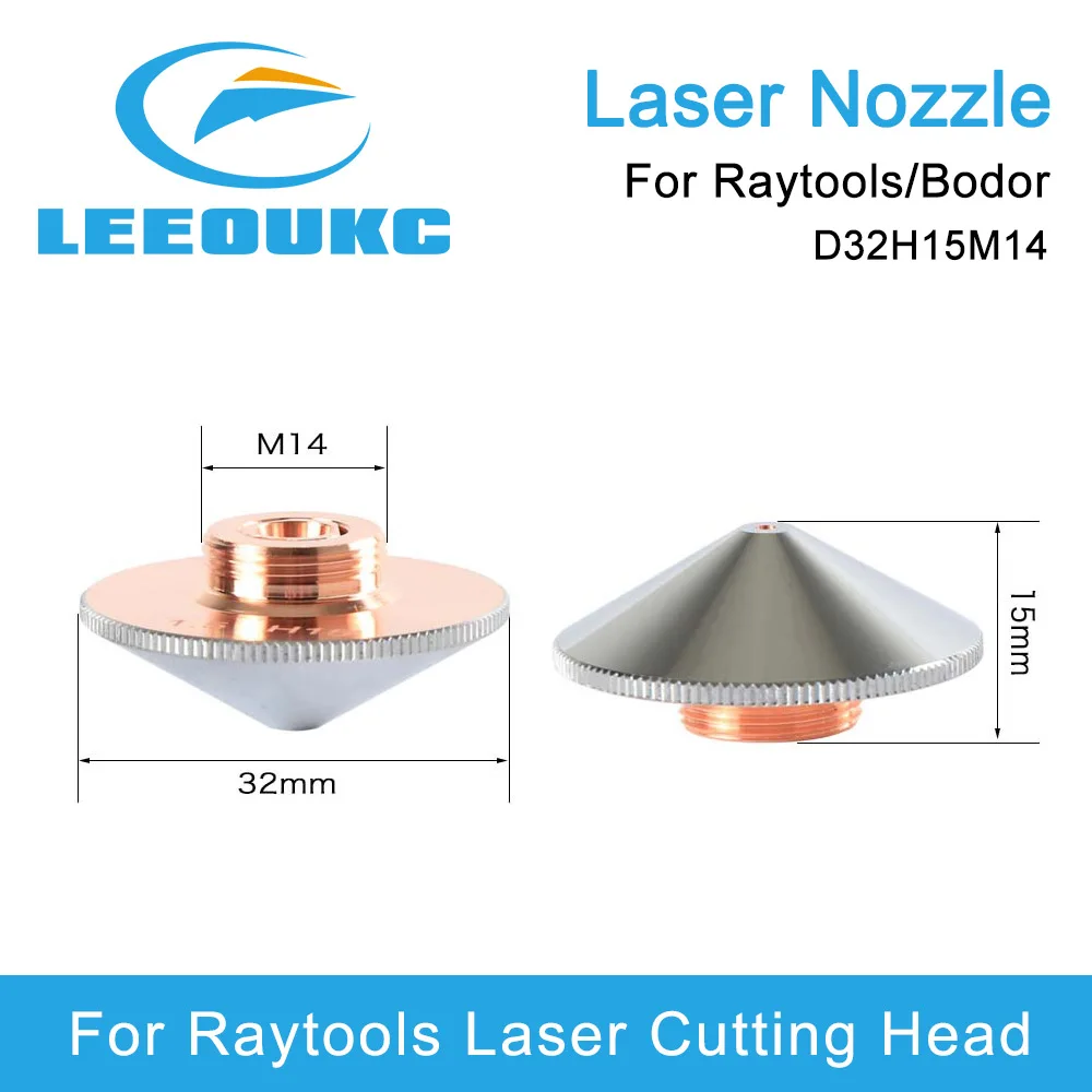 Raytools Bodor Nozzle Single/Double Layer Dia.32mm Caliber 0.8-5.0mm For Empower Fiber Laser Head Bodor Glorystar Laser Machine