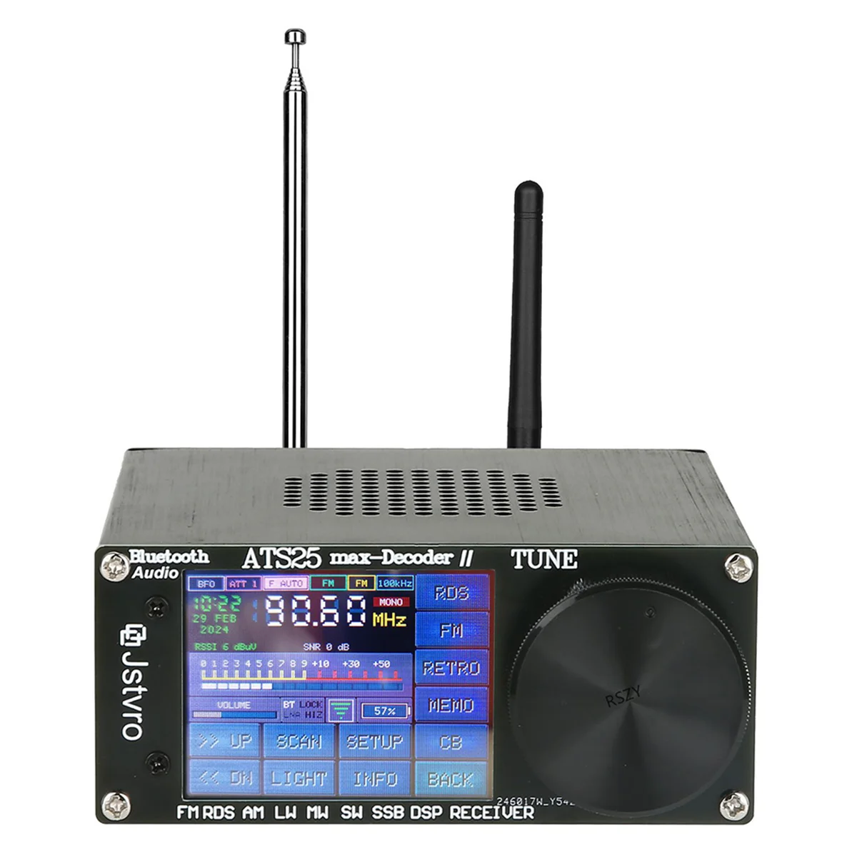 Imagem -06 - Rádio Completo com Bluetooth Decodificador Máximo ii Dsp fm lw mw sw Ssb Tela Sensível ao Toque de 24 Polegadas 64108mhz