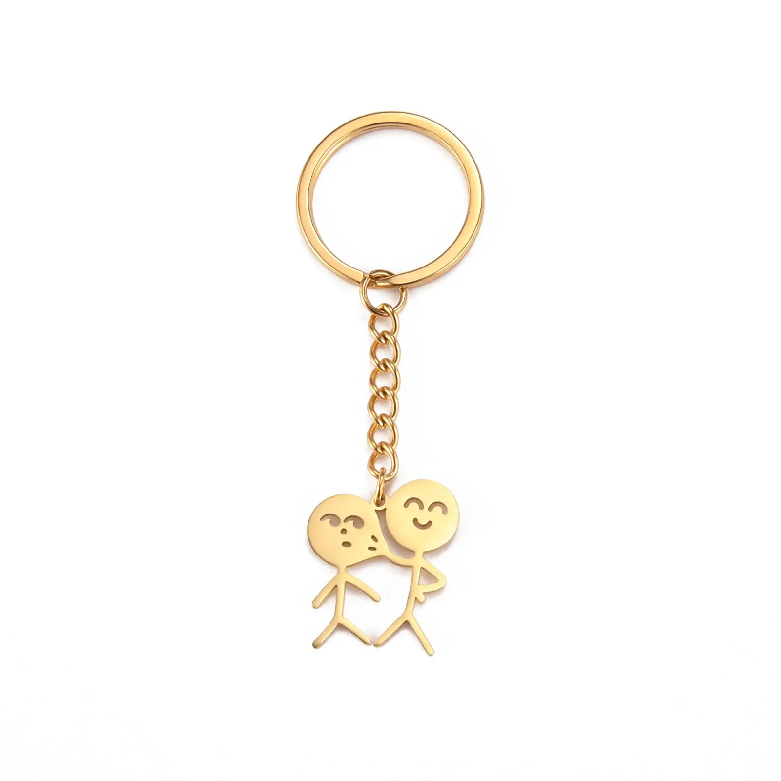 Dreamtimes Farting Kids Pendant Funny Keychain Skeleton Smiley little Man Sign Language Keychain Bag Car Key Pendant Keychain