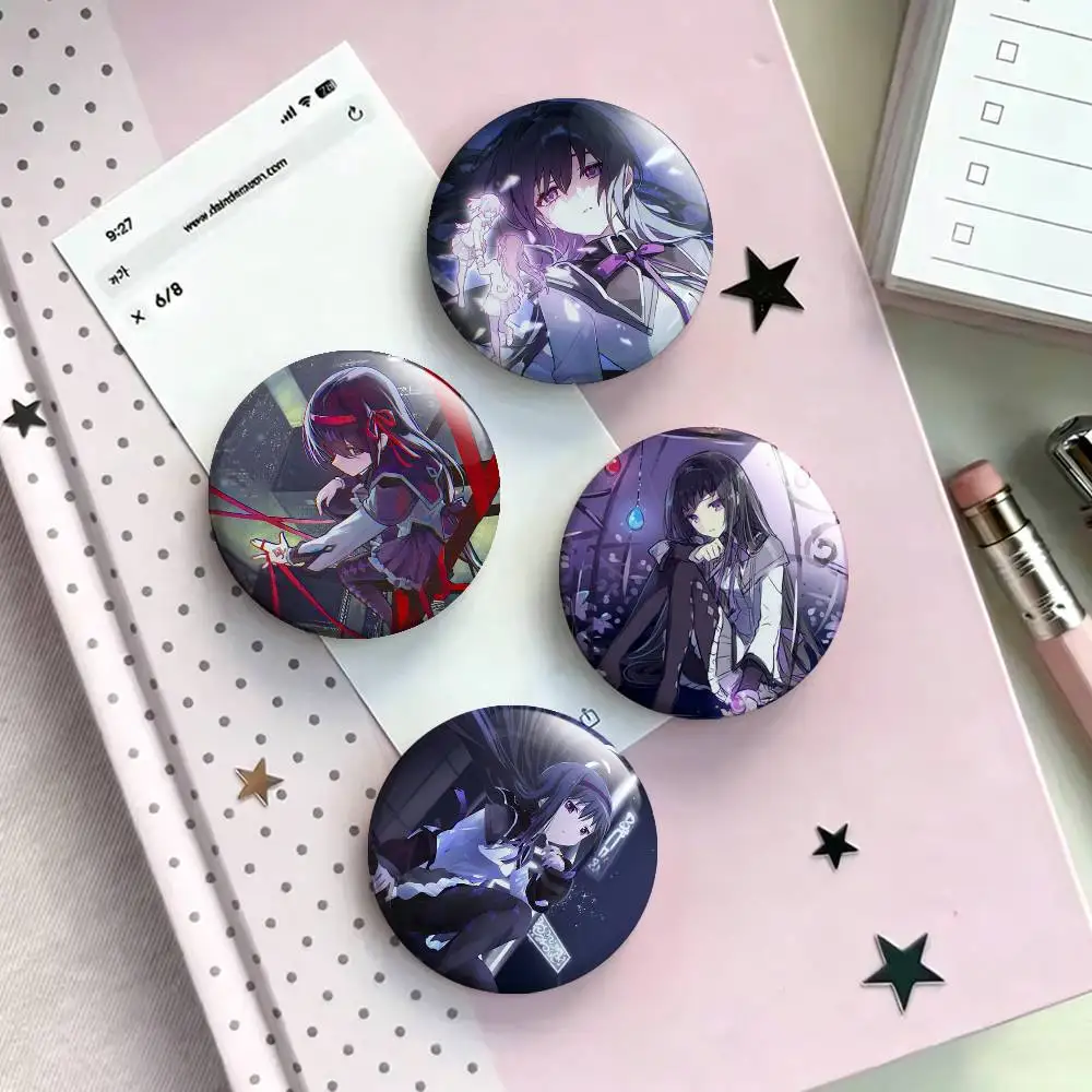H-Homura A-Akemi Puella Magi Badges 25 32 44 58 75 mm Round Fans Collect Friends Gifts Brooch Souvenir