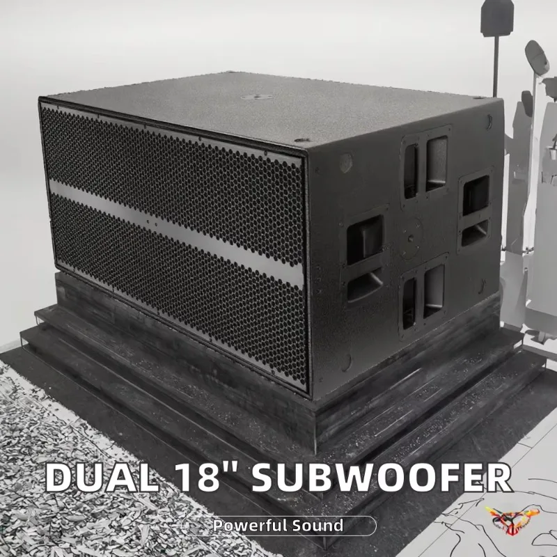 Ohm Active High Power Professional Dual 18 Subwoofer Speakers