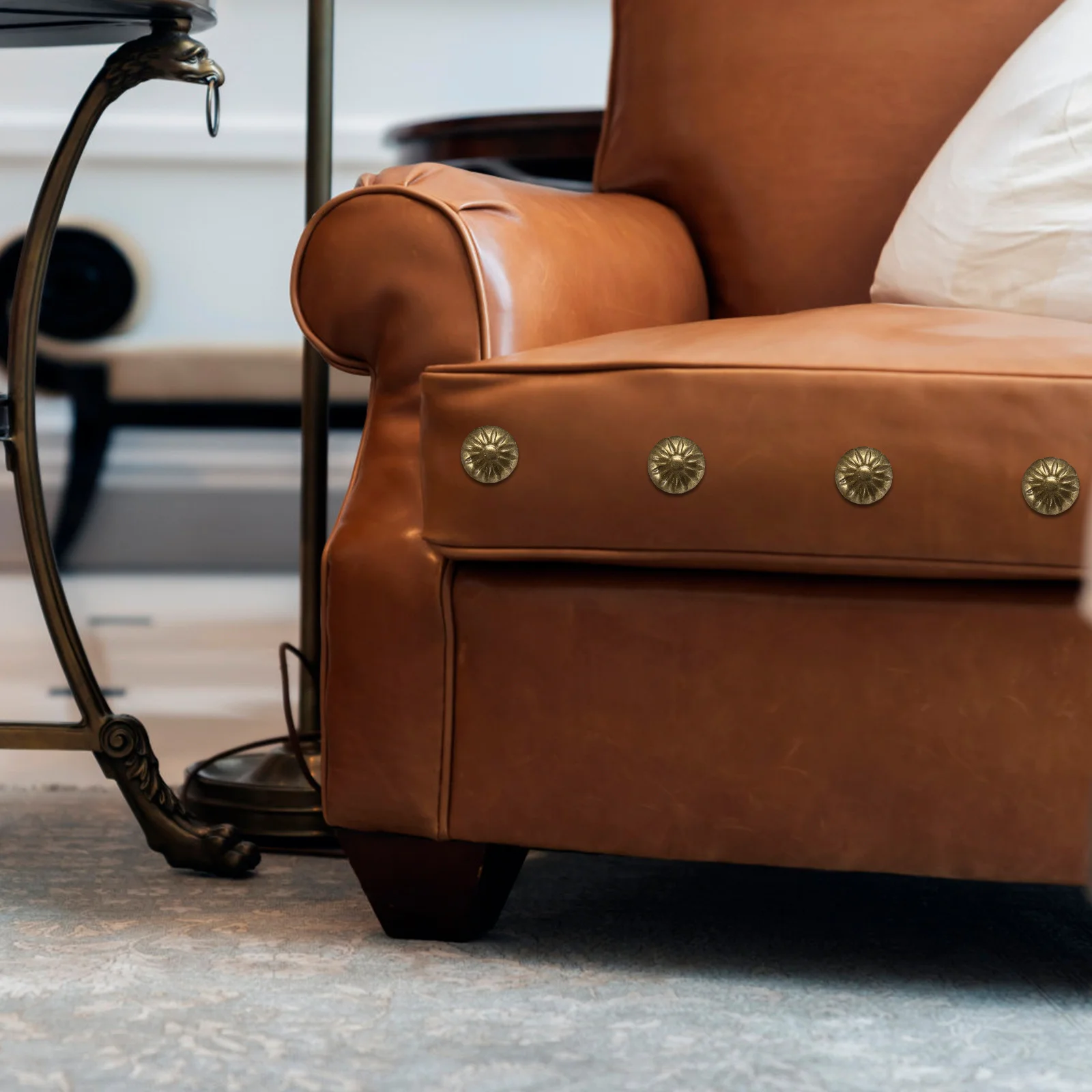 

100pcs Chrysanthemum Upholstery Tacks Iron Daisy Nails For Furniture Decor Diy Wood Craft Trim Decorative Tack