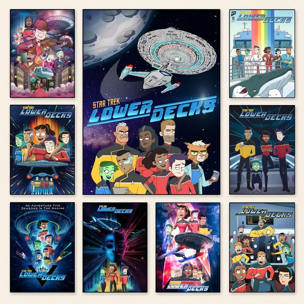 Cartoon Star Trek Lower Decks Poster Minimalist Decor HD SelfAdhesive Wall Art for Home Café Bedroom Gift Aesthetic Hanging