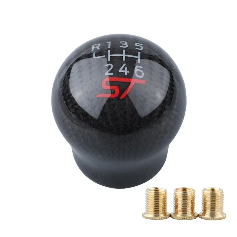 Car Manual Transmission 6 Speed Racing Carbon Fiber Gear Shifter Lever Handball Knob For Ford Focus Fiesta ST line