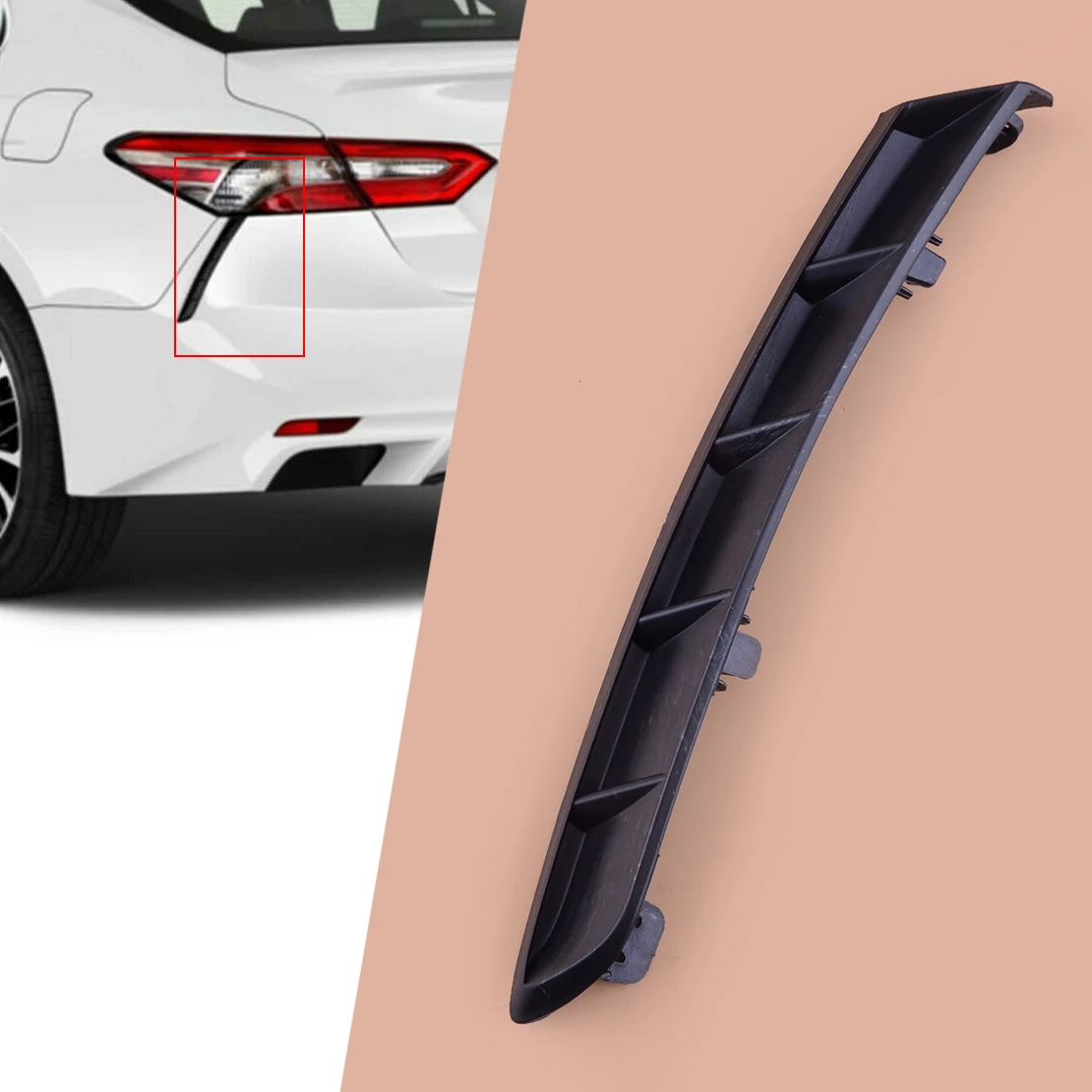 TO1138104 Black Rear Left Side Bumper Bracket Extension Trim Cover Plastic Fit for Toyota Camry SE XSE 2018 2019 2020 5216606030