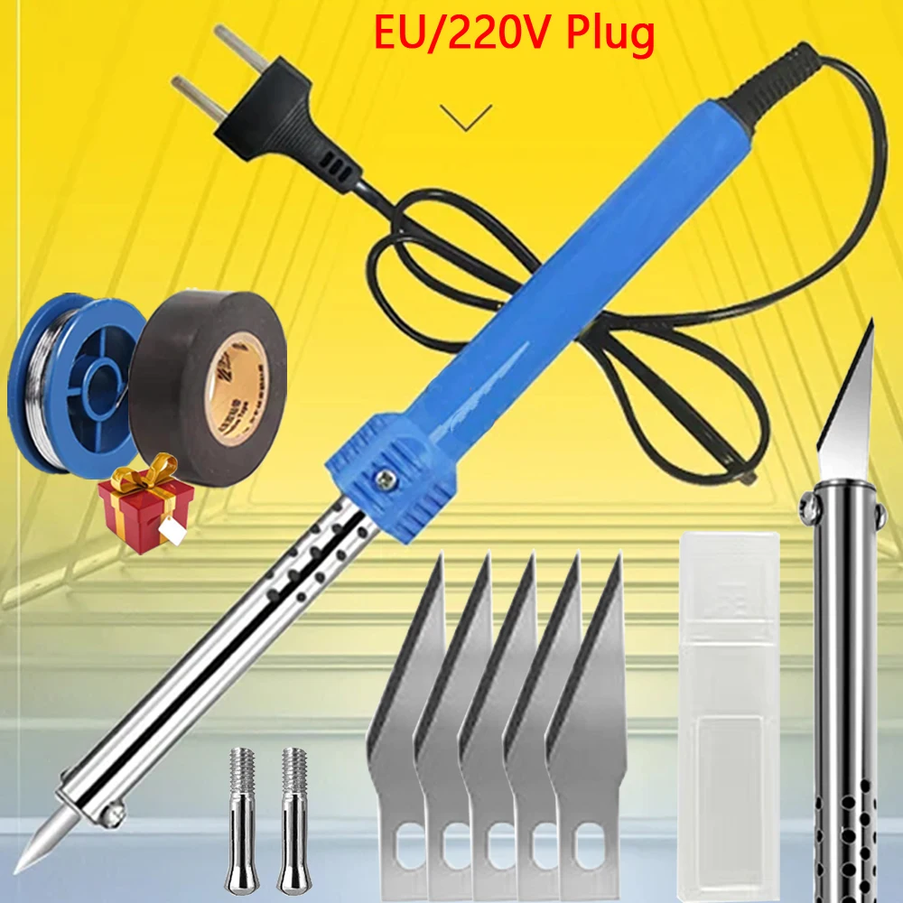 Zestawy elektrycznych lutownic 2 w 1 DIY nóż do rzeźbienia 60W wymienna głowica lutownicza lutownica zestaw spawalniczy
