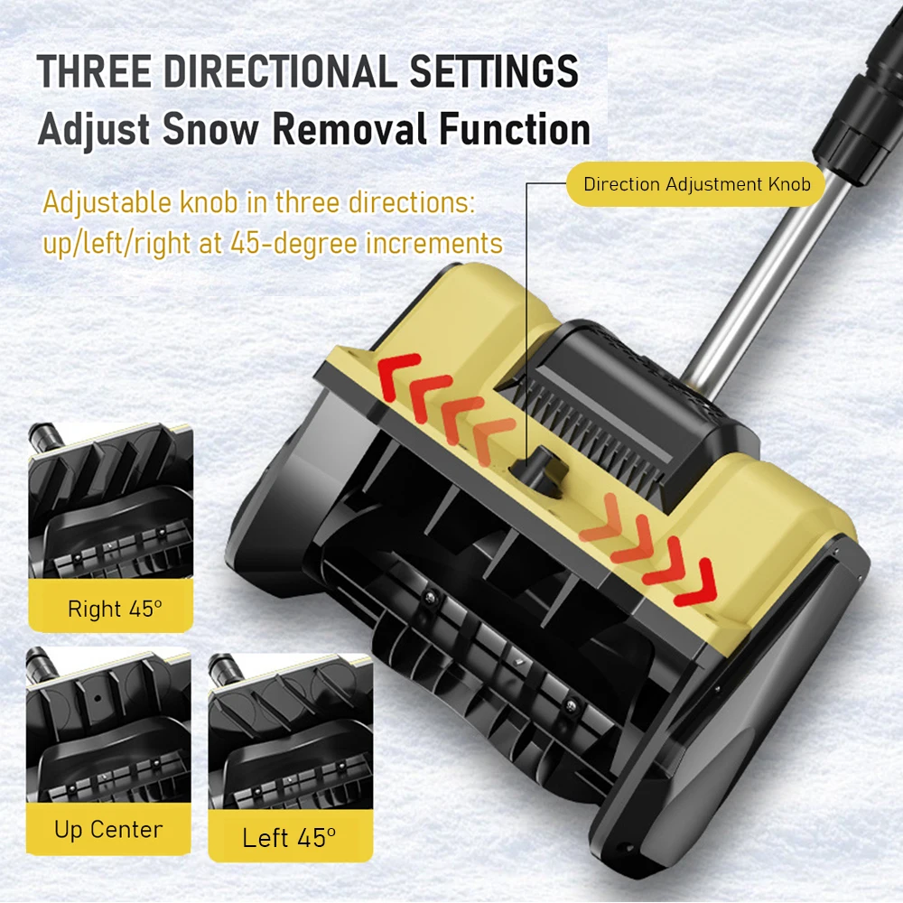 1200W Electric Snow Plow Cordless Snow Thrower High Power Snow Shovel Foldable Snow Cleaner Snow Sweeper (No Battery)
