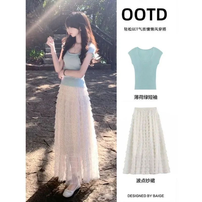 Early Spring Beautiful Suit Skirt 2026 Korean Style Chic Gentle Temperament Ootd Skirt A Complete Set of Spring Wear