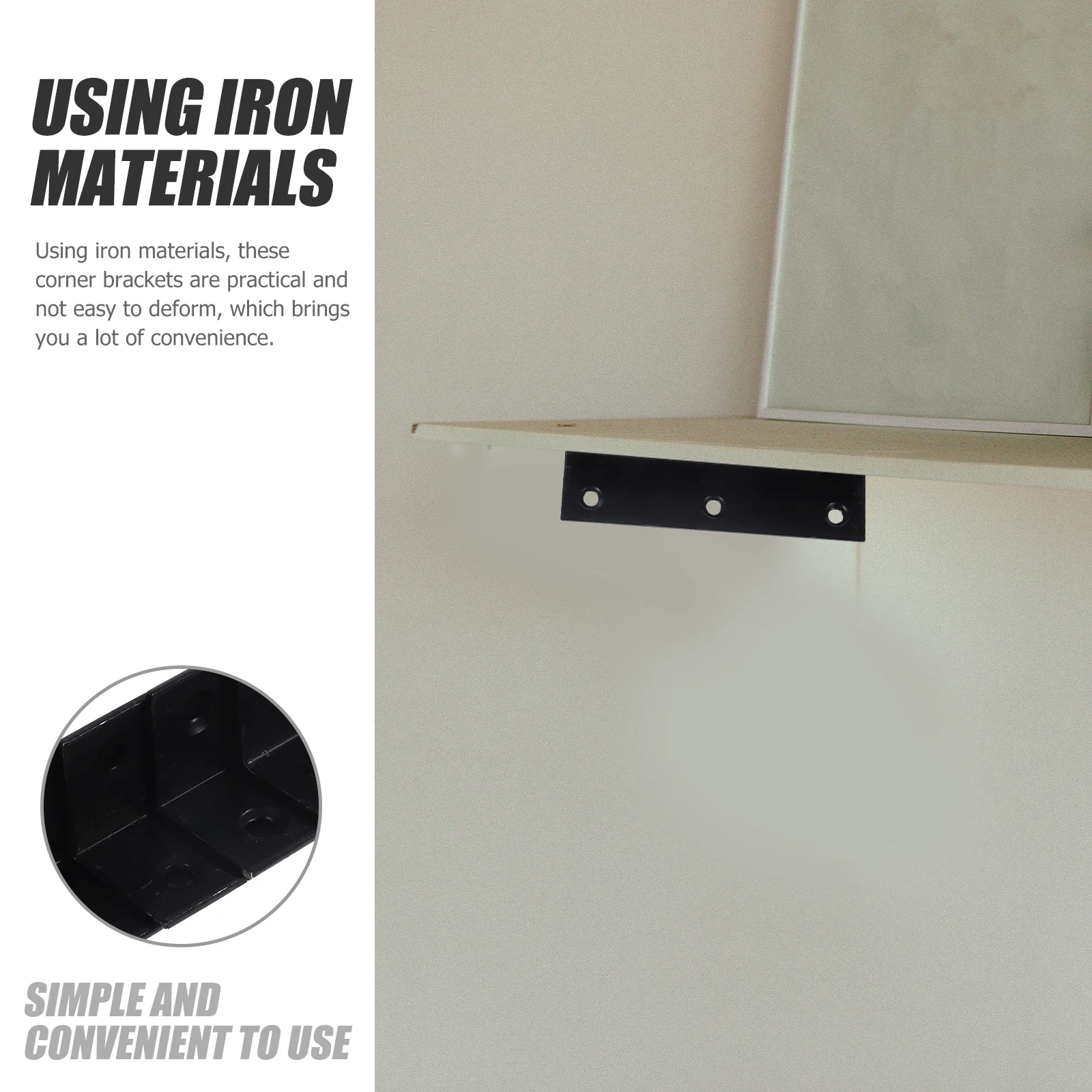 

4 Pcs L-shaped Angle Bracket Steel Heavy Brackets Shelf Duty Corner Braces Metal Strip