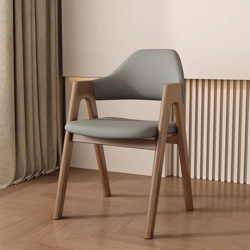 

Nordic Style Dining Chair, Solid Wood Armchair with Wide Seat & Backrest, Durable Modern Coffee Shop Chair in Multiple Colors