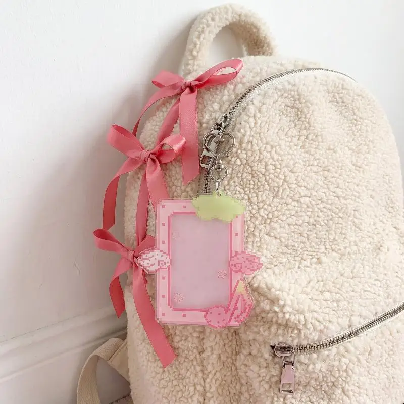 1Pcs Fashion Kpop Acrylic Musical Note 3in Photo Card Holder Cute Idol Photo Storage Backpack Pendant Keychain