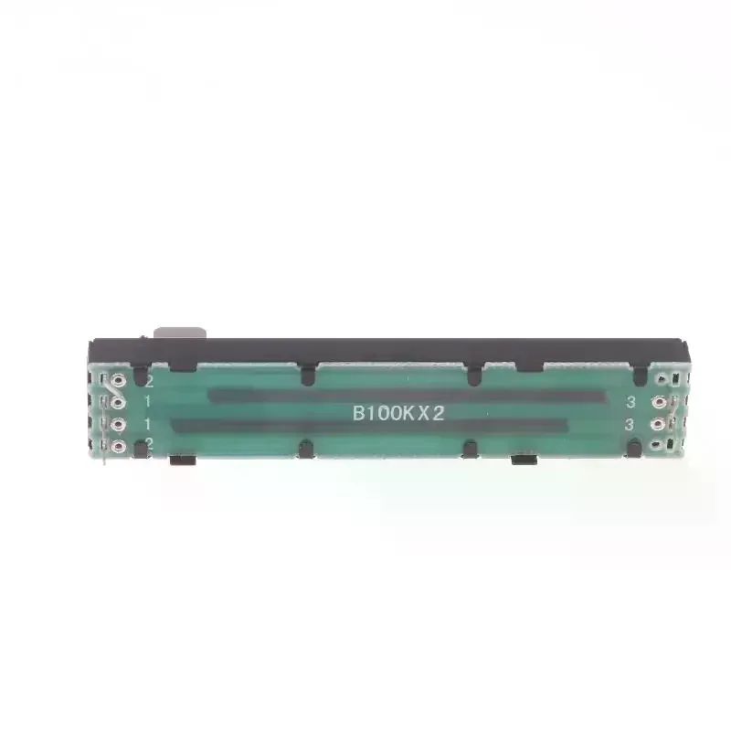 1 Peça Potenciômetro Deslizante Duplo de 88mm B100KX2 B10KX2 Eixo de 15mm Alta Precisão para Mixer de Áudio Amplificador Equipamento de Áudio DIY