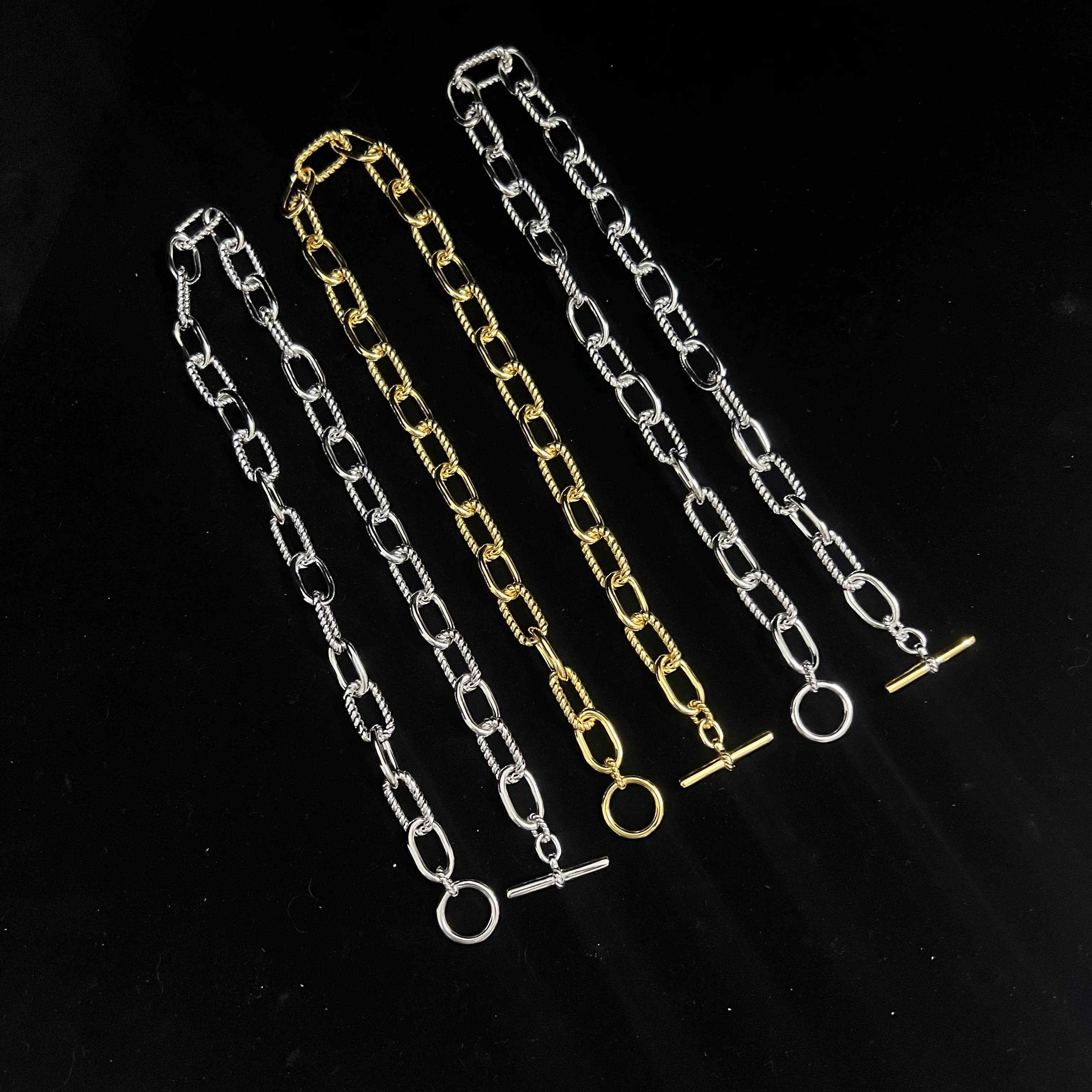 

S925 sterling silver 2025 new 11mm button necklace neutral fashion trend retro personality simple classic luxury jewelry gift