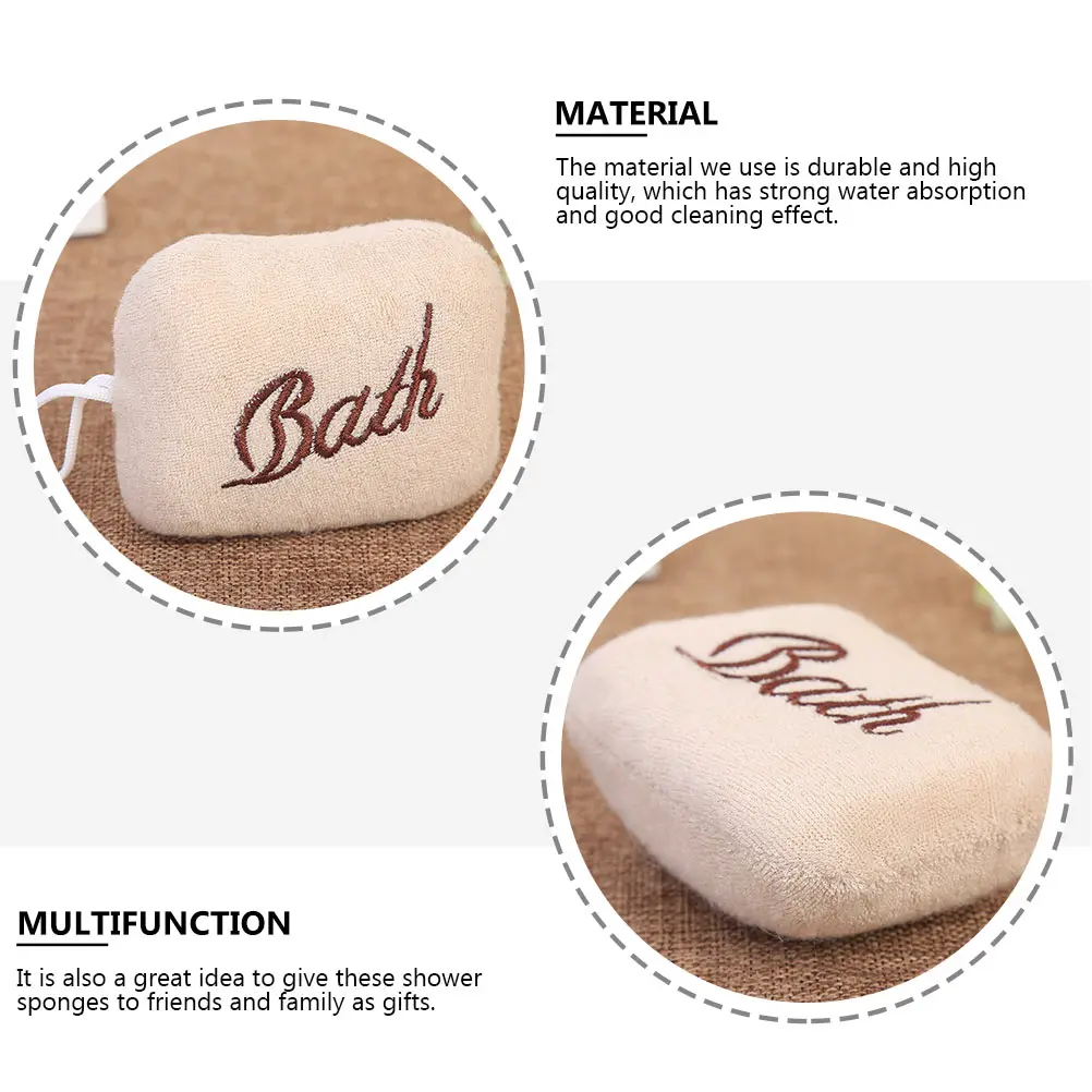 

3pcs Bath Sponges Infant Shower Sponge Newborn Bath Towel Practical Bathing Tools Durable Quick Dry Anti-Drop Hanging Rope