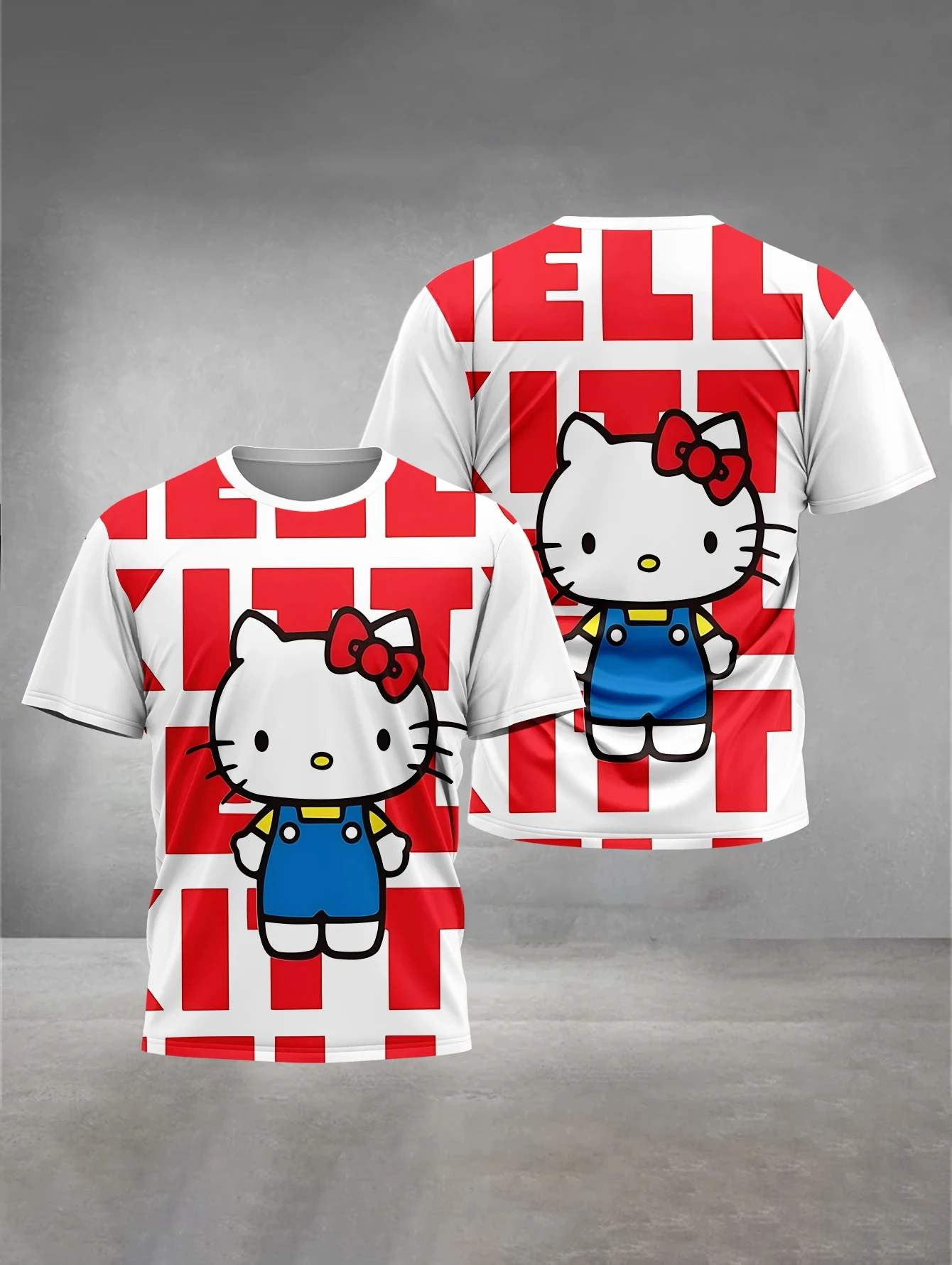 

Melody милая дышащая модная футболка с 3D принтом «Hello Kitty», детская одежда, футболки, летняя быстросохнущая одежда для родителей и детей