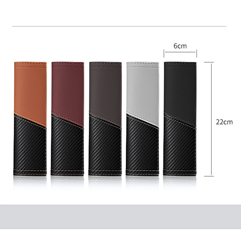 2PCS Leather Carbon Fiber Universal Car Seat Belt Cover Shoulder Protector Pad for BMW Mazda Ford Jeep Honda Toyota AUDI TESLA