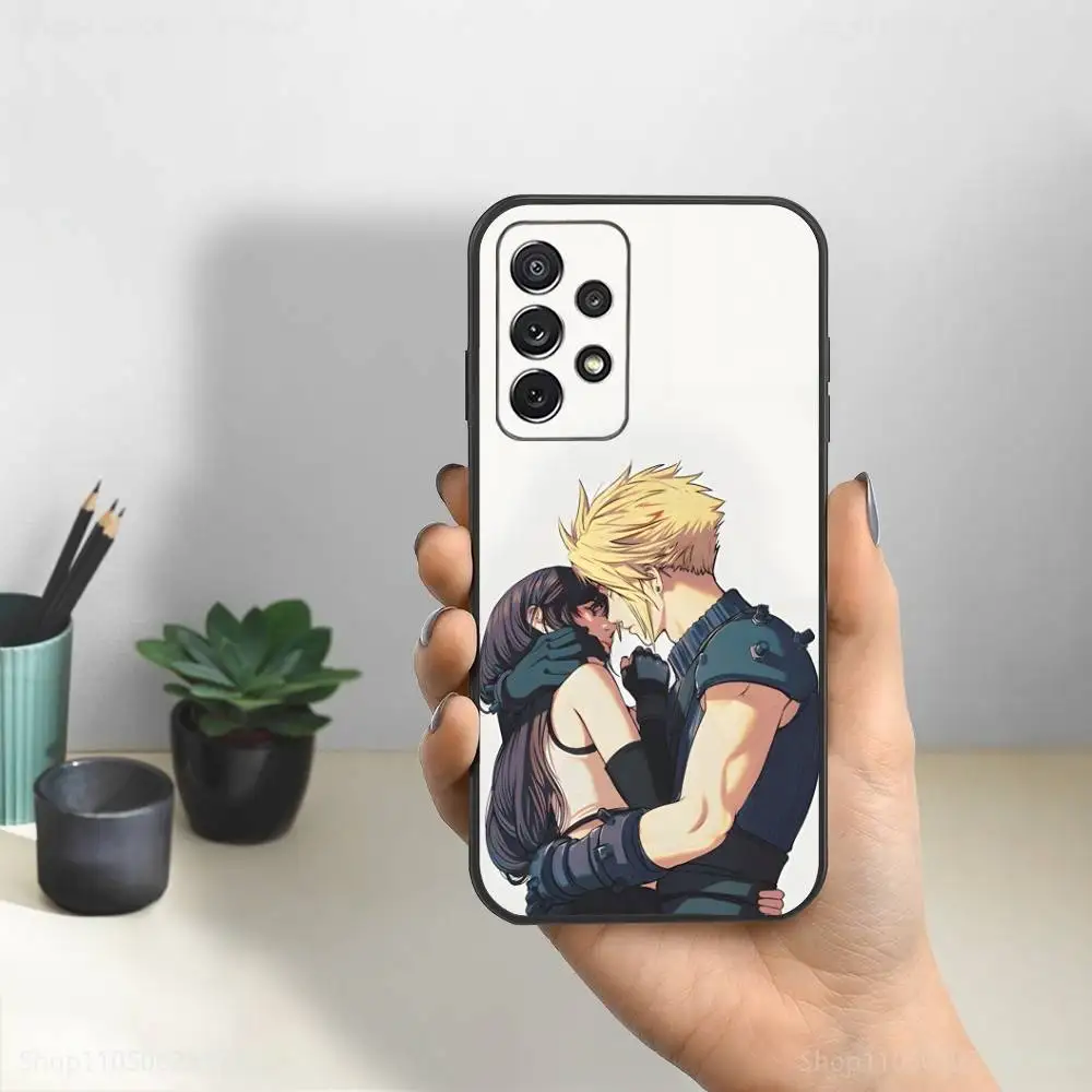 Jogo f-final f-fantasy capa de telefone quente para samsung s25, s24, s23, s22, s21, s20, s10, ultra, plus, lite, fe, capa preta de silicone macio