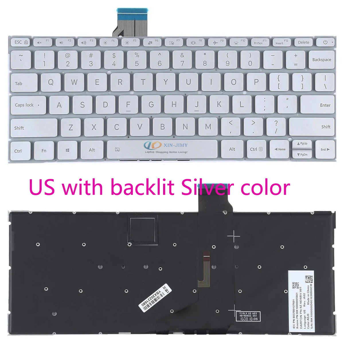 

Клавиатура для ноутбука Xiaomi Mi Air 12,5 Silver US Layout