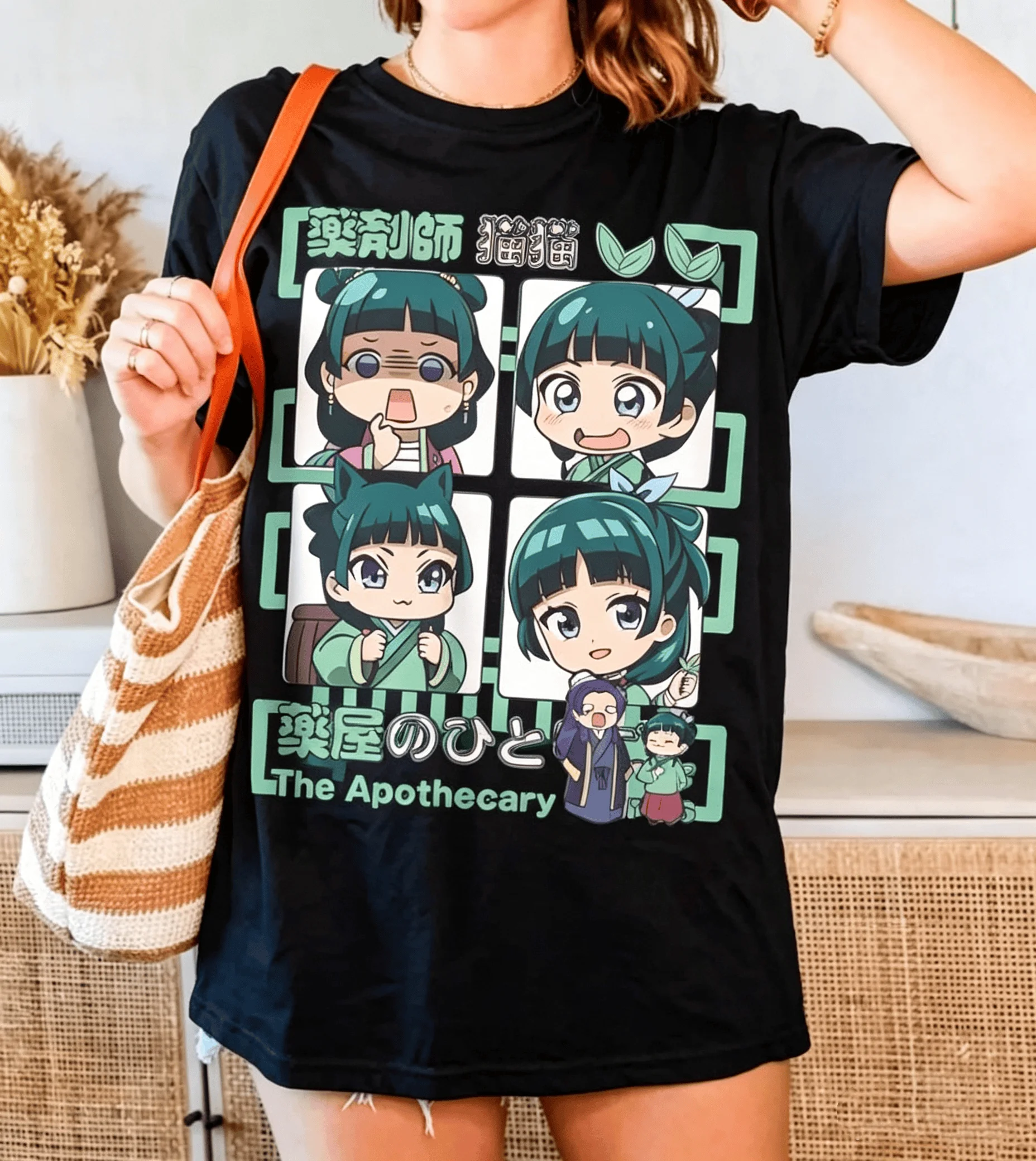 Anime The Apothecary Diaries Maomao Chibi Graphic New Merch T Shirt Cotton Men's Women's Y2k Popular Oversized Casual Tshirt