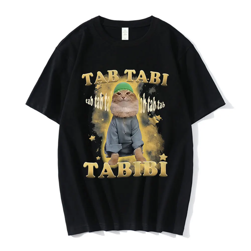 

Tab Tabi Tabibi Funny Halal Cat Meme T-shirt Kitty Lovers Gift Men Women Clothing Vintage Short Sleeve T Shirt Cotton T Shirts