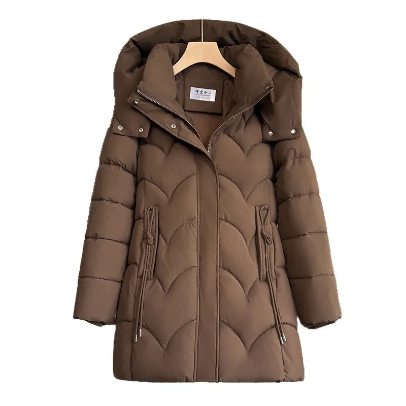 Women's Cotton Jacket Mid To Long Parkas 2026 Winter New Fashion Slim Coat