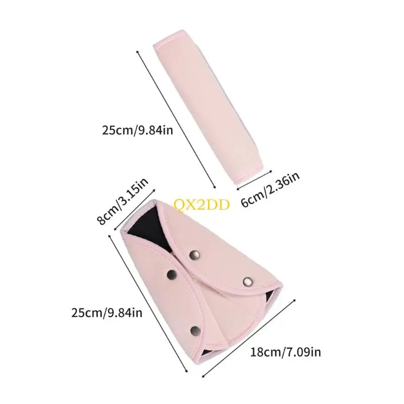 2pcs/set 통기 가능한 베이비 안전 벨트 보호기 패드 인체 공학 디자인의 QX2D 팩