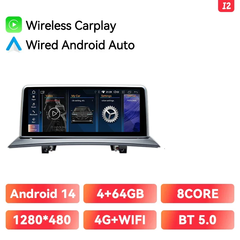 Xonrich Draadloze Carplay Android 14 Auto Autoradio Voor Bmw X3 E83 2005-2008 Navigatie Gps 10.25 “Auto Intelligent Systeem 4G Wifi