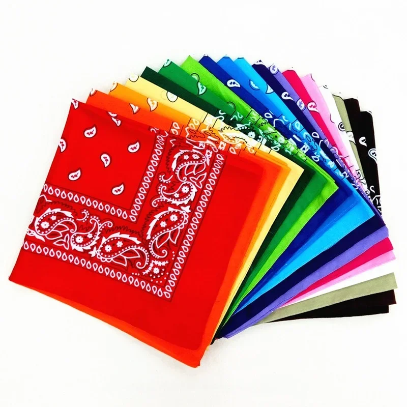 Fashion Unisex Bandana Scarf Hip Hop Hiking Headscarf Wrist Wraps Cotton Square Kerchief Cashew Print Hair Accessories Turban