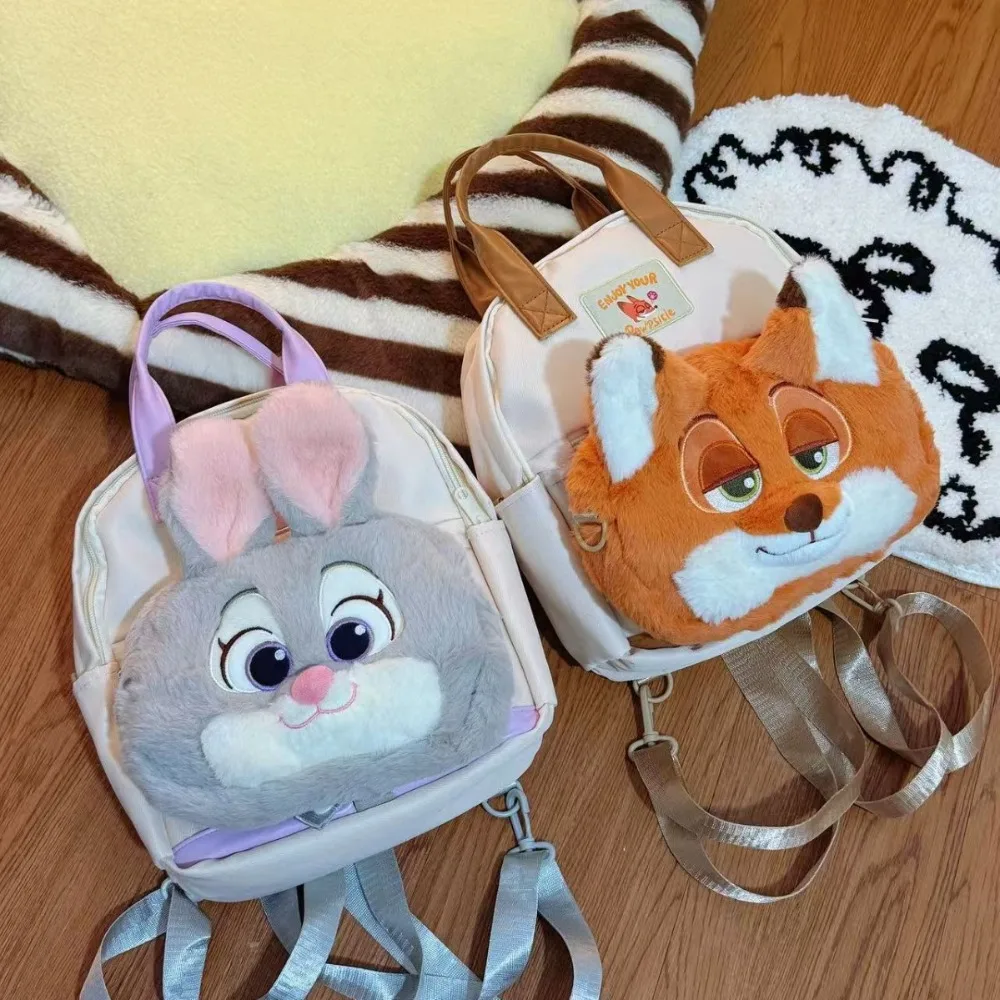 

Cartoon Judith and Nick Backpack Fashionable Casual and Versatile Plush Doll Decoration Can Be Used As A Crossbody Shoulder Bag