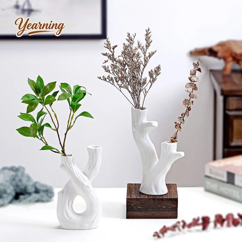 

Creative Branch Ceramic Vase Fresh Flower Living Room Entryway Dining Table Twisted Stick Decor Bedroom Flower Vase
