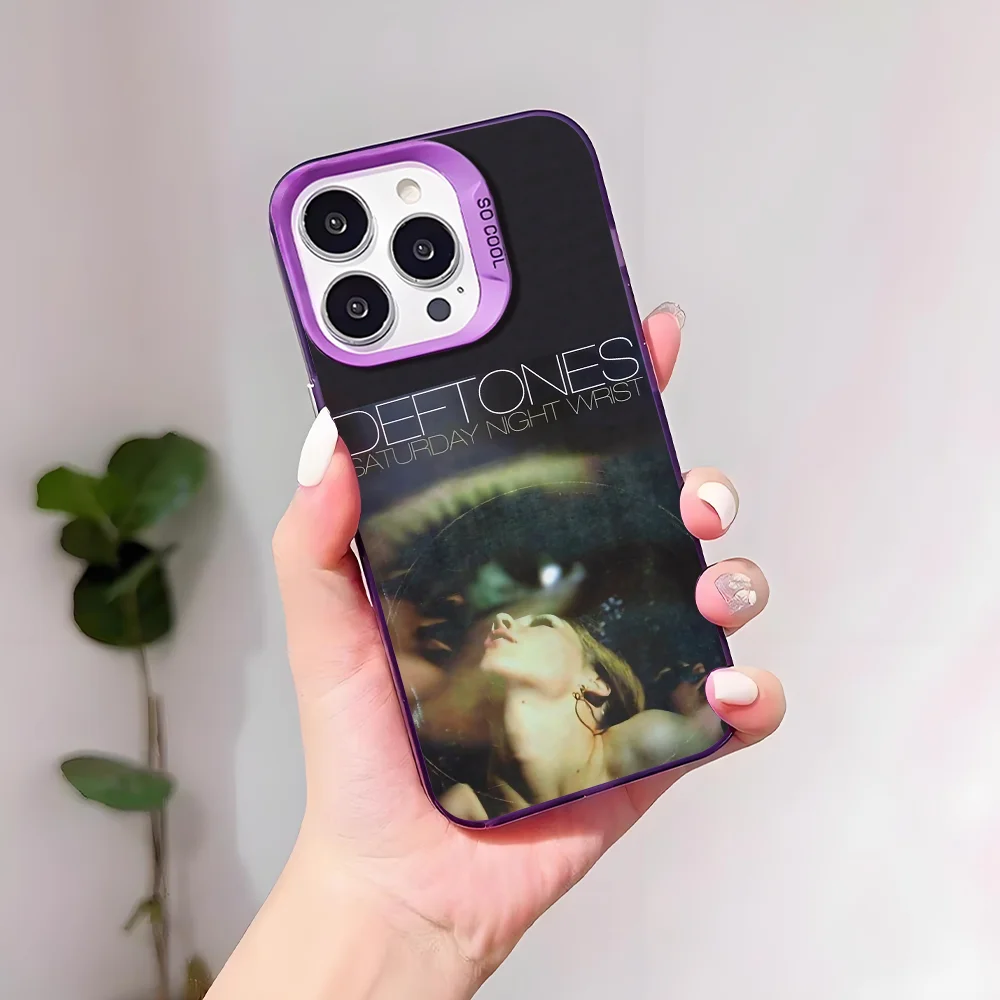 D-Deftones Band Phone Case For IPhone 17 16 15 14 13 12 11 Pro Max Plus Mini IMD Color Silver Shell