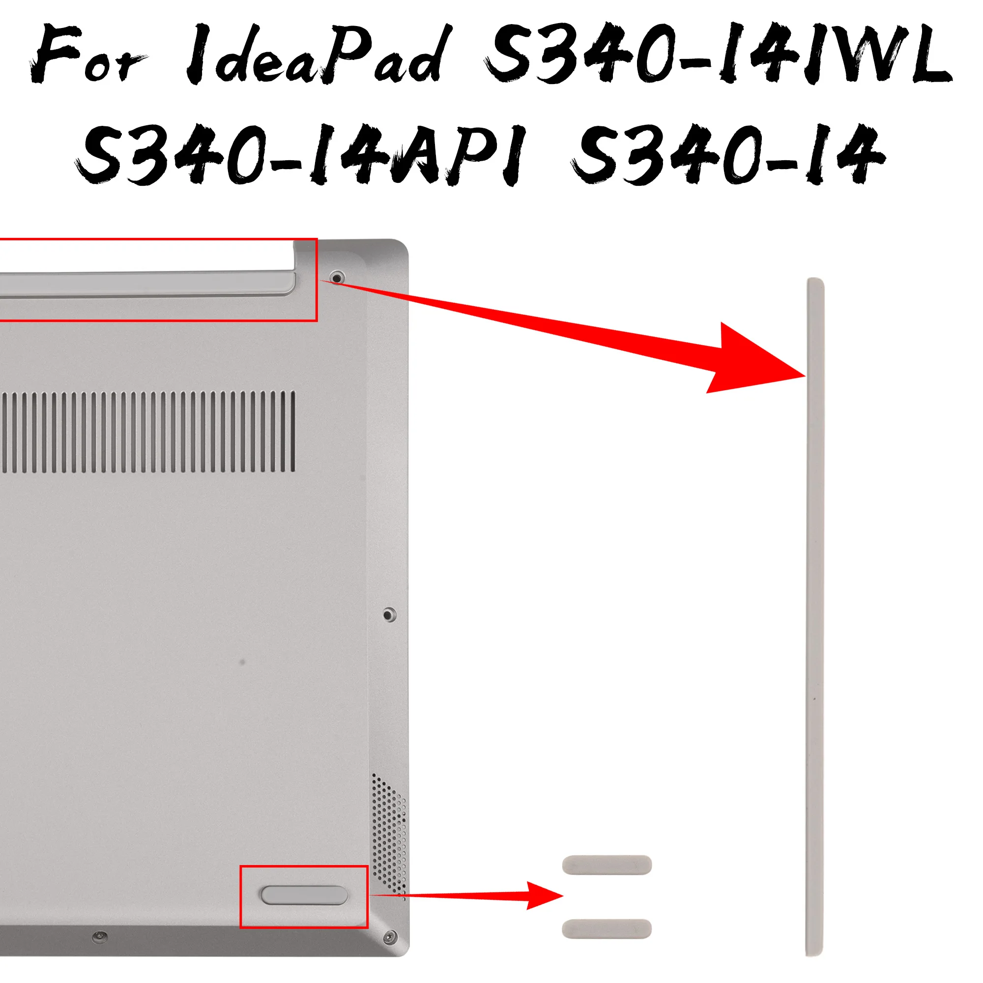

Rubber feet For Ideapad S340-14 S340-14IWL S340-14API 2019 Rubber Pad on Bottom Case Plastic Pad Repair