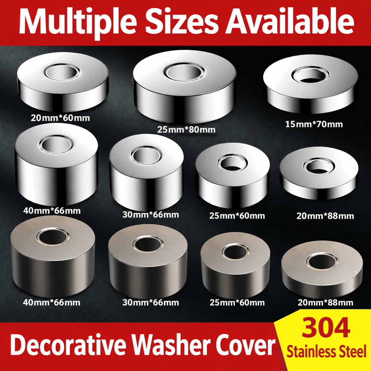 Stainless Steel Escutcheon Plate Water Pipe Hole Cover Wall Flange Faucet Valve Decorative Ring Shower Mixing Valve Trim