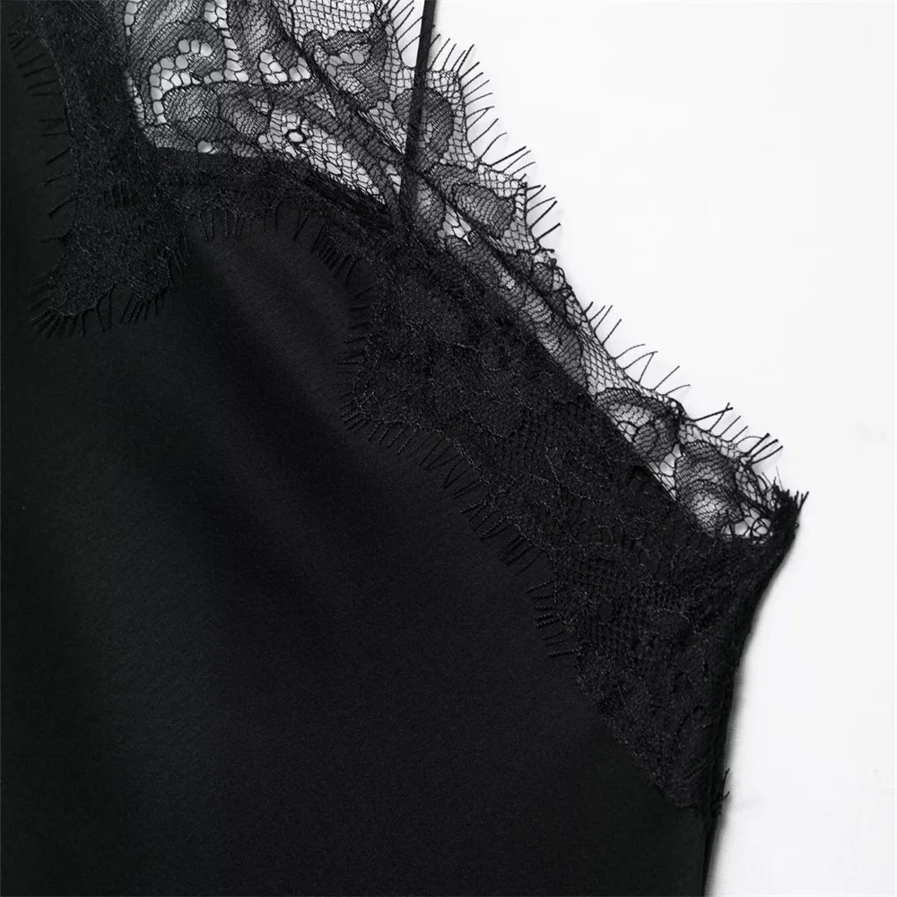 UNIZERA 2025 new women's casual fashion design with European and American style lace and satin texture dress