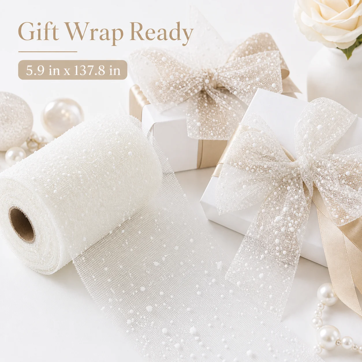 15cmスノーフレークドットメッシュチュールロール、フラワー - Wedding Supply Shops のレビューと価格
