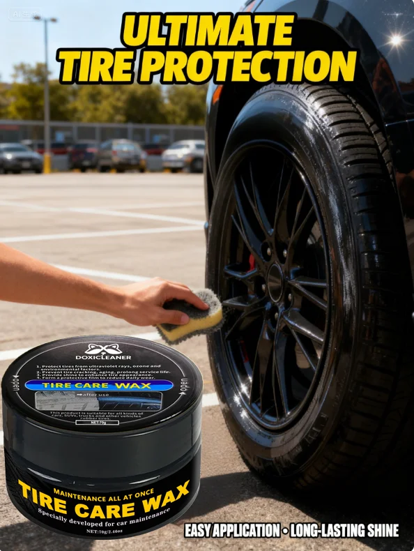 Tire Shine & Plastic Repair Paste - Removes Scratches/Oxid, Restores Shine for Tires/Trim with UV Protect, 5-Min Fix