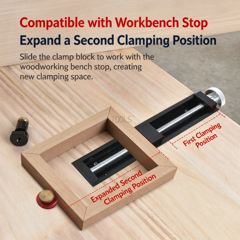 Woodworking Bench Tail Vise Quick Release Workbench Vice Desktop Clamping Fixture DIY Double Grip Table Fixed Clamp Double Clamp