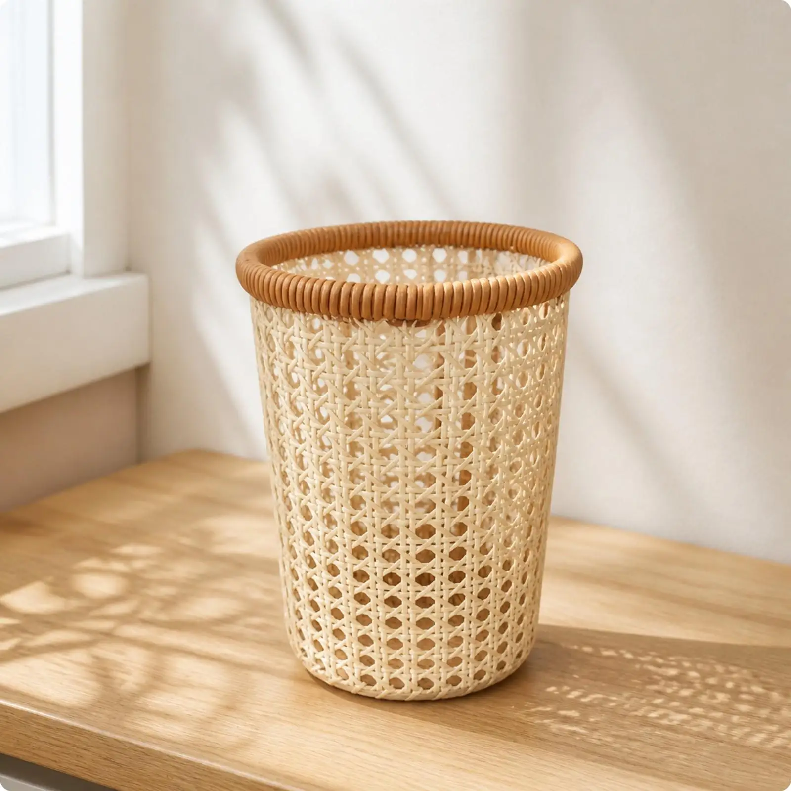 Large Woven Wicker Basket for Storage Organizing Clothes Books Produce Portable White Rattan Basket for Home Use